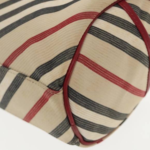 BURBERRY Nova Check Blue Label Hand Bag Beige Red Silver Auth ti2140 - Picture 15 of 16